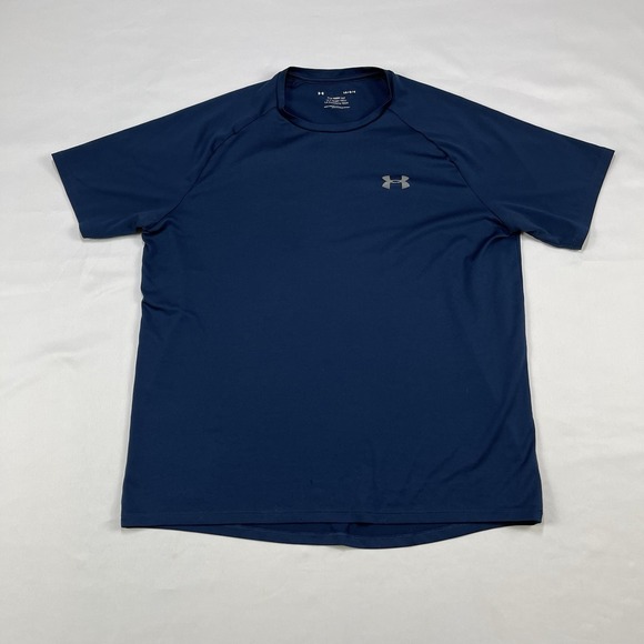 Under Armour Tech 2.0 Tee Shirt Mens  Large Navy Short Sleeve Quick Dry - Picture 2 of 13